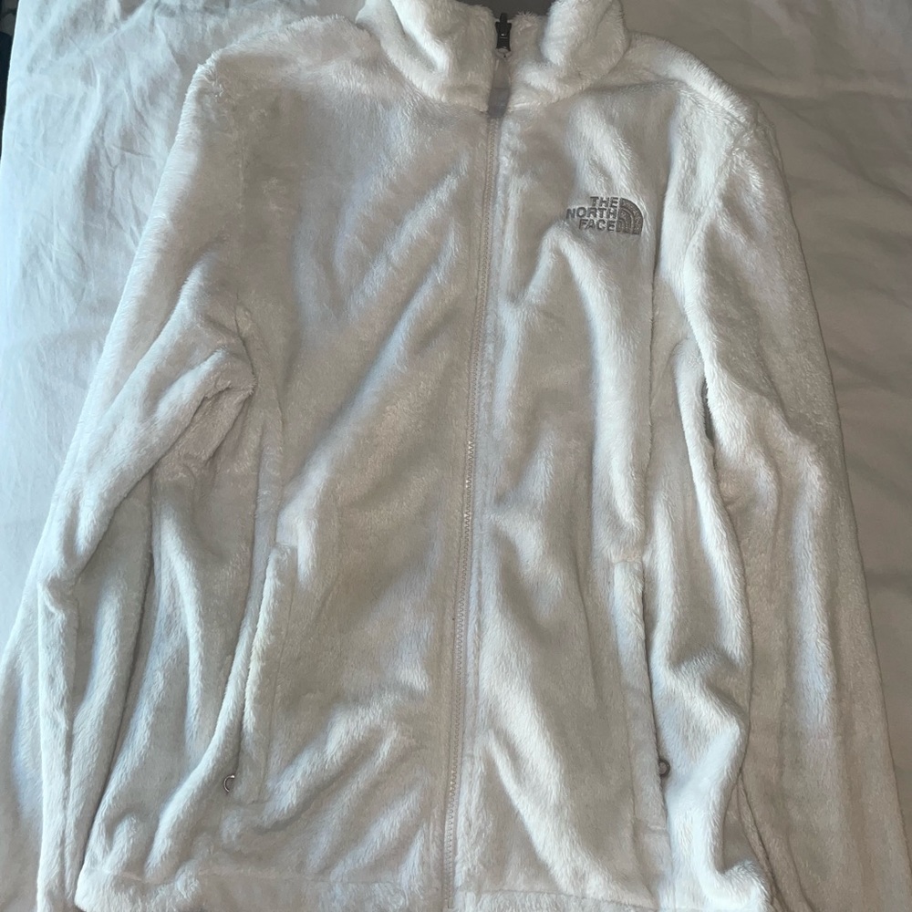 White North Face fuzzy jacket